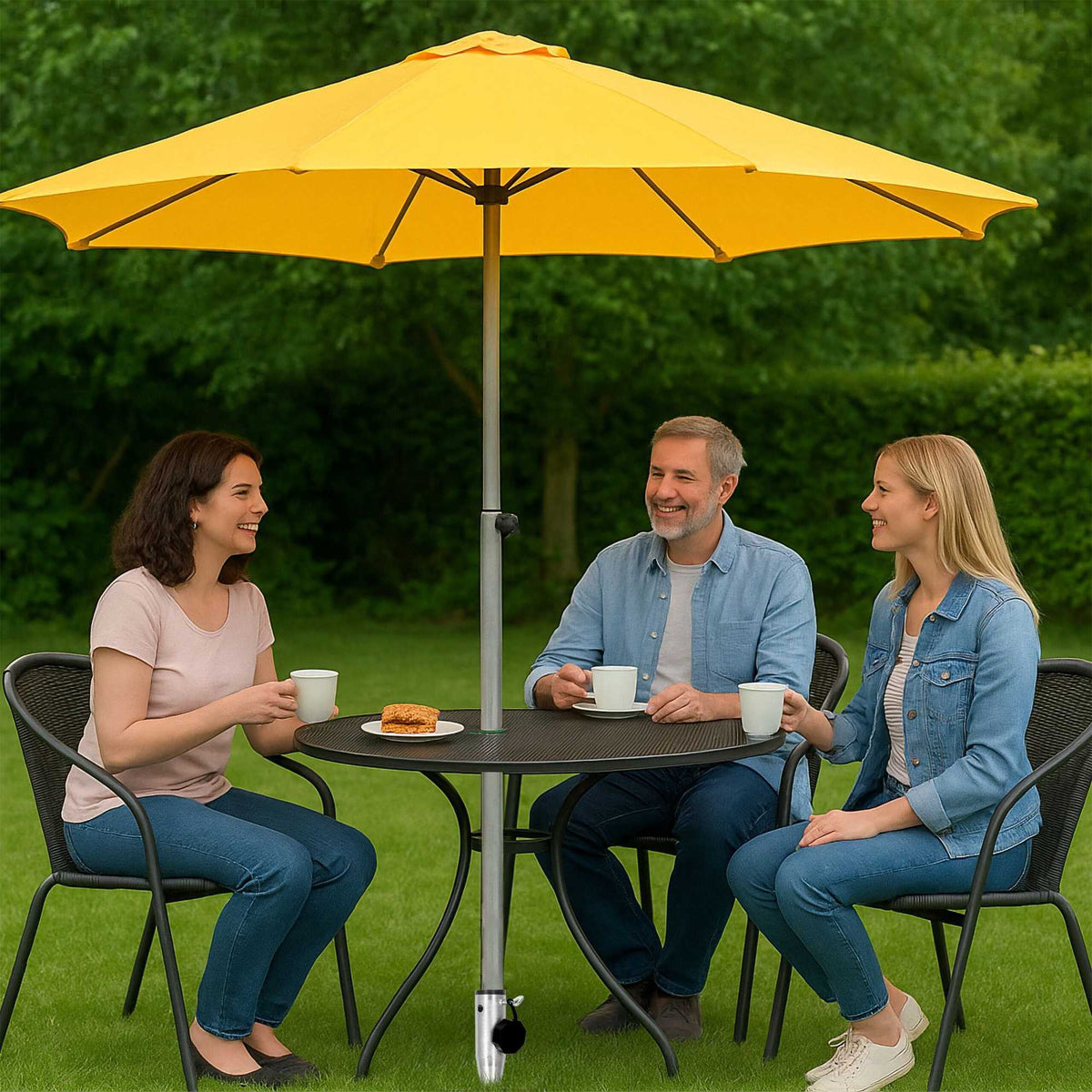 Parasol Ground Anchor – Steel Lawn Spike with Adapters
