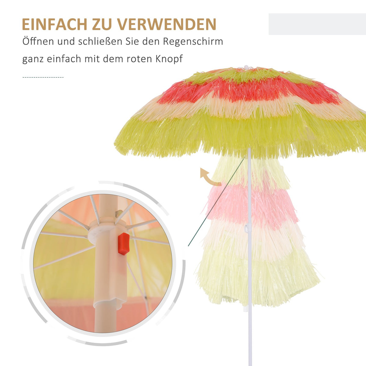 Parasol Hawaiian Umbrella Beach Umbrella Party Umbrella Garden Umbrella In Various Colors 4 Models (Hawaiian Umbrella/Ø160Cm/Colourful)