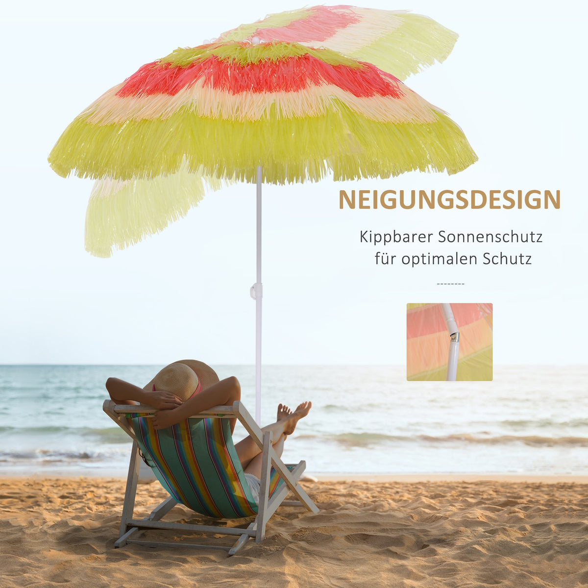 Parasol Hawaiian Umbrella Beach Umbrella Party Umbrella Garden Umbrella In Various Colors 4 Models (Hawaiian Umbrella/Ø160Cm/Colourful)
