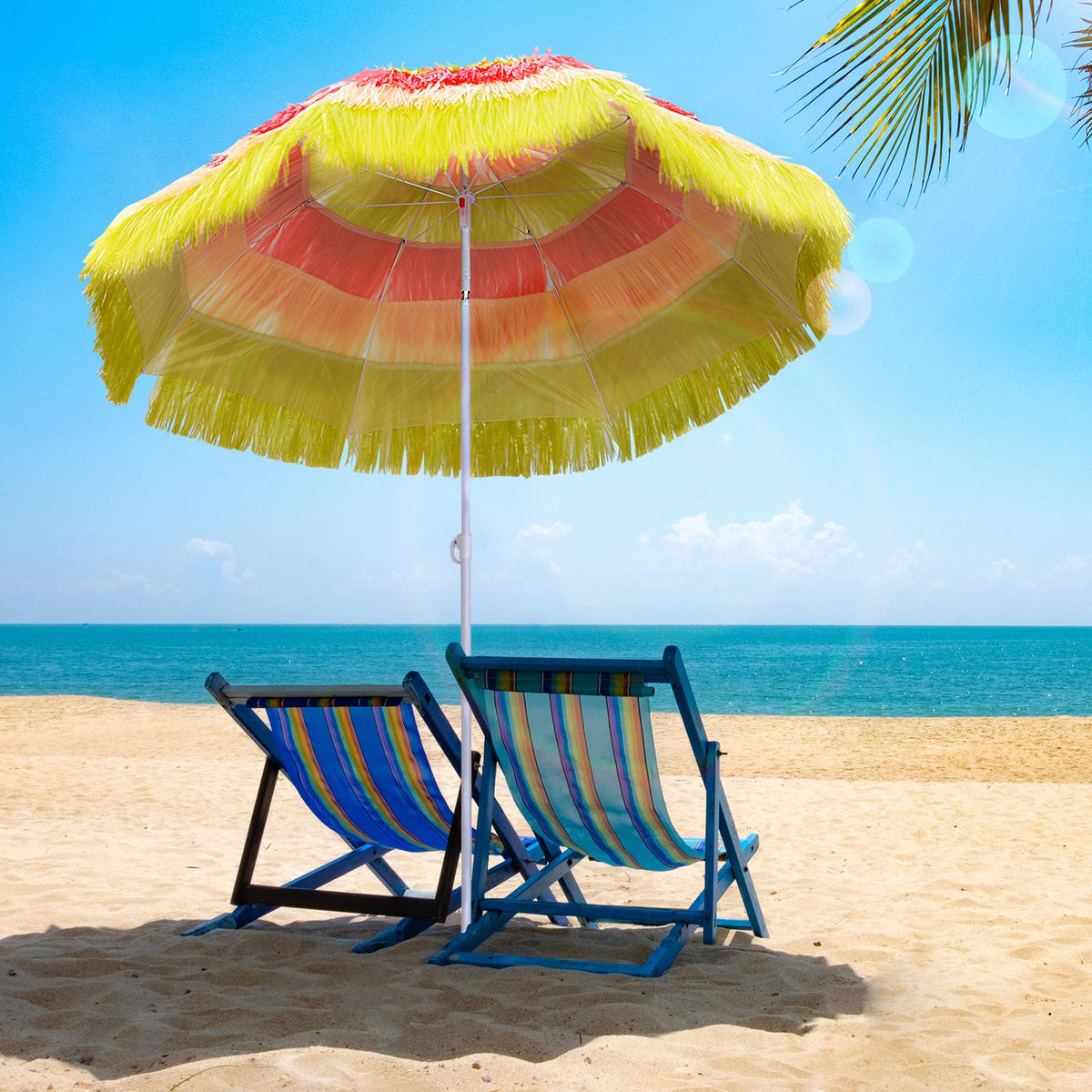Parasol Hawaiian Umbrella Beach Umbrella Party Umbrella Garden Umbrella In Various Colors 4 Models (Hawaiian Umbrella/Ø160Cm/Colourful)