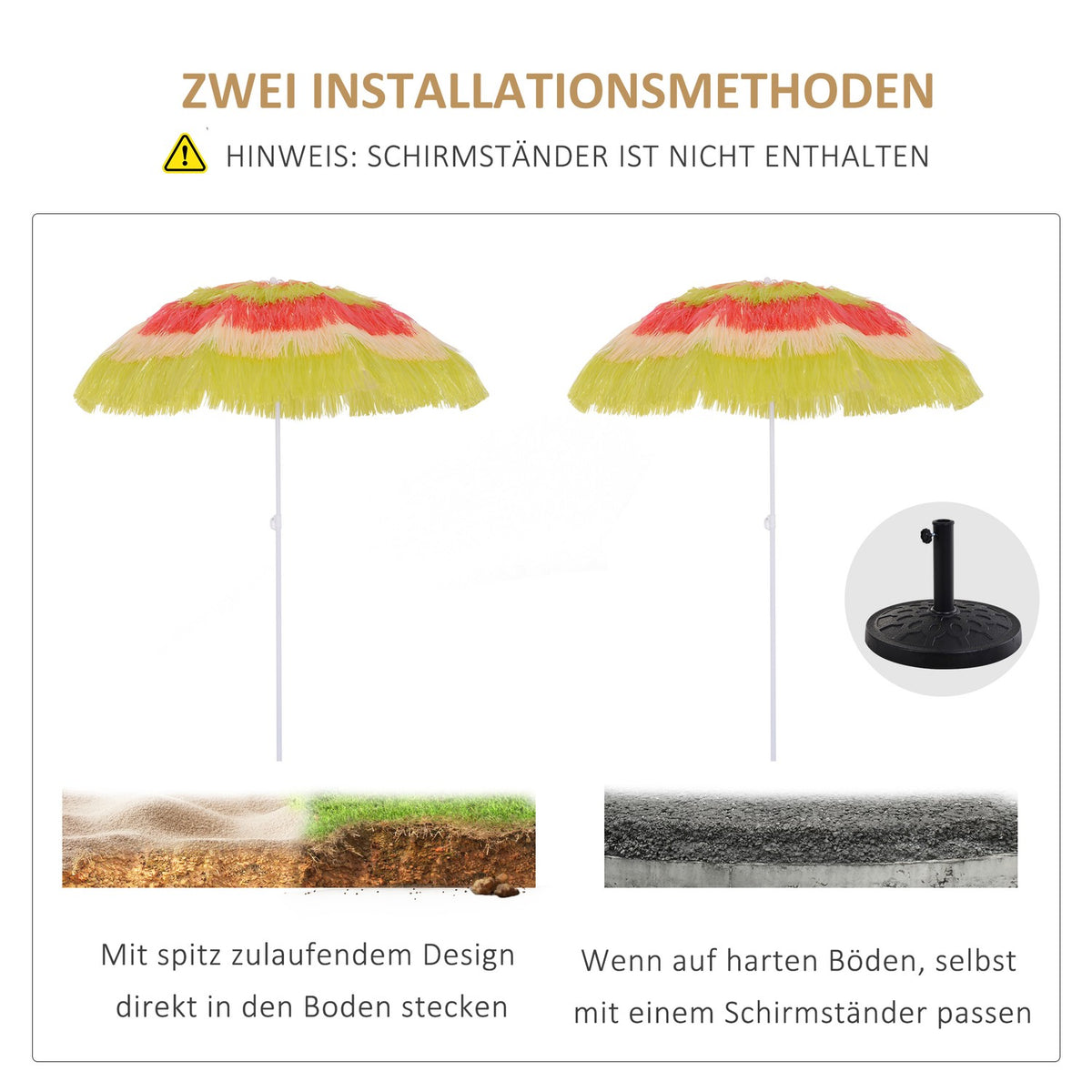 Parasol Hawaiian Umbrella Beach Umbrella Party Umbrella Garden Umbrella In Various Colors 4 Models (Hawaiian Umbrella/Ø160Cm/Colourful)