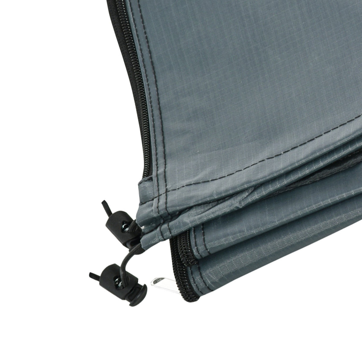 Parasol Protective Cover Weatherproof Cover With Fixing Straps & Zipper, Oxford Polyester, Gray, 178X25/35Cm