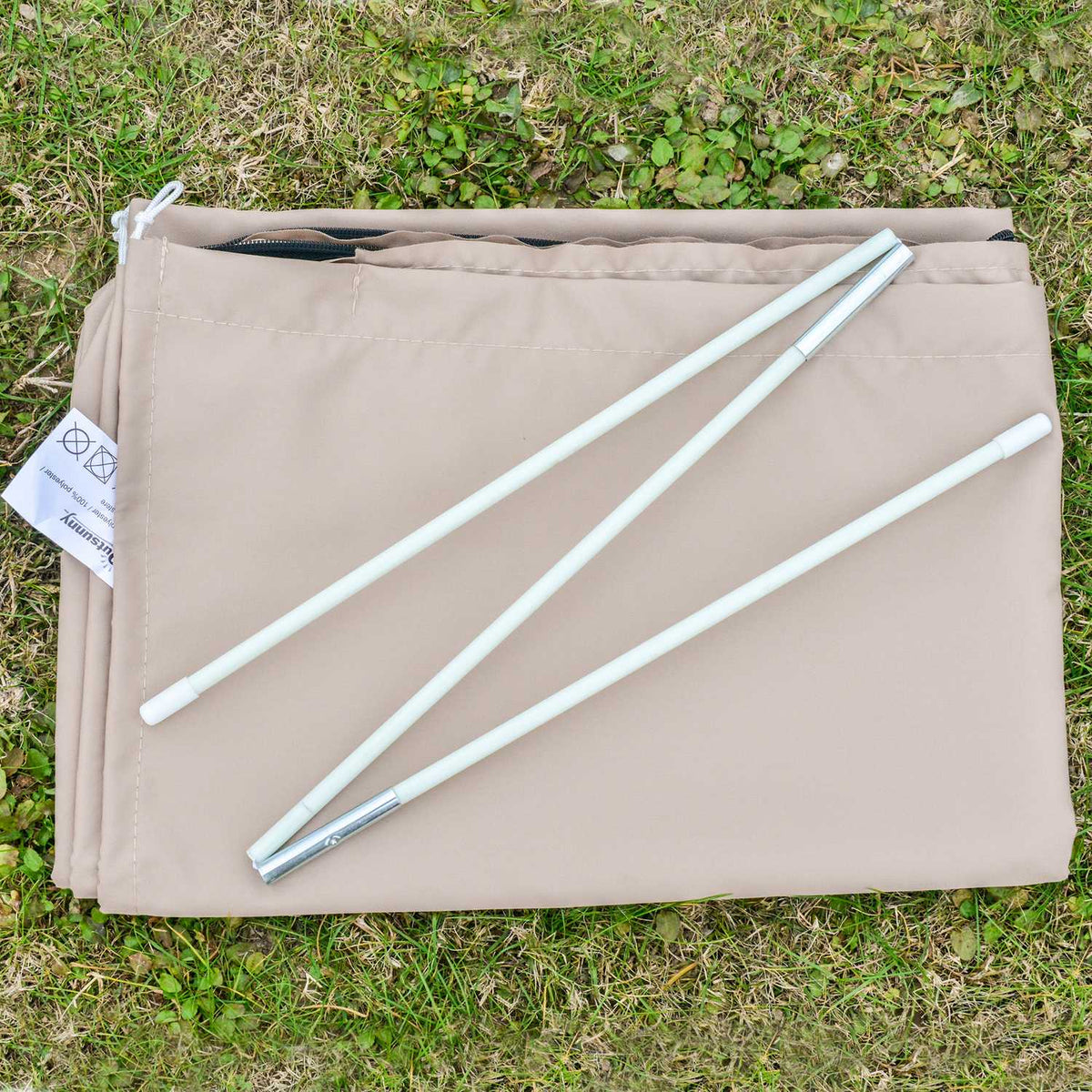 Parasol Protective Cover, Weatherproof, Windproof, Rope Closure, Easy To Clean, Outdoor For Cantilever Umbrella, Diameter 63 X 164 Cm, Khaki