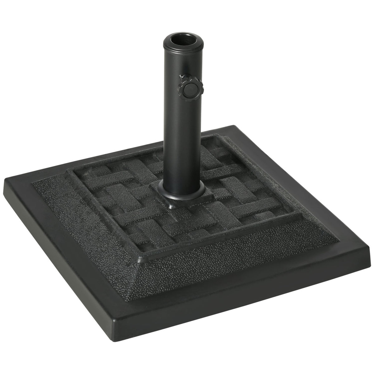 Parasol Stand 12 Kg Umbrella Base For Ø32/38/48 Mm Poles, Umbrella Stand For Garden, Balcony, Resin, Black 44 X 44 X 33 Cm