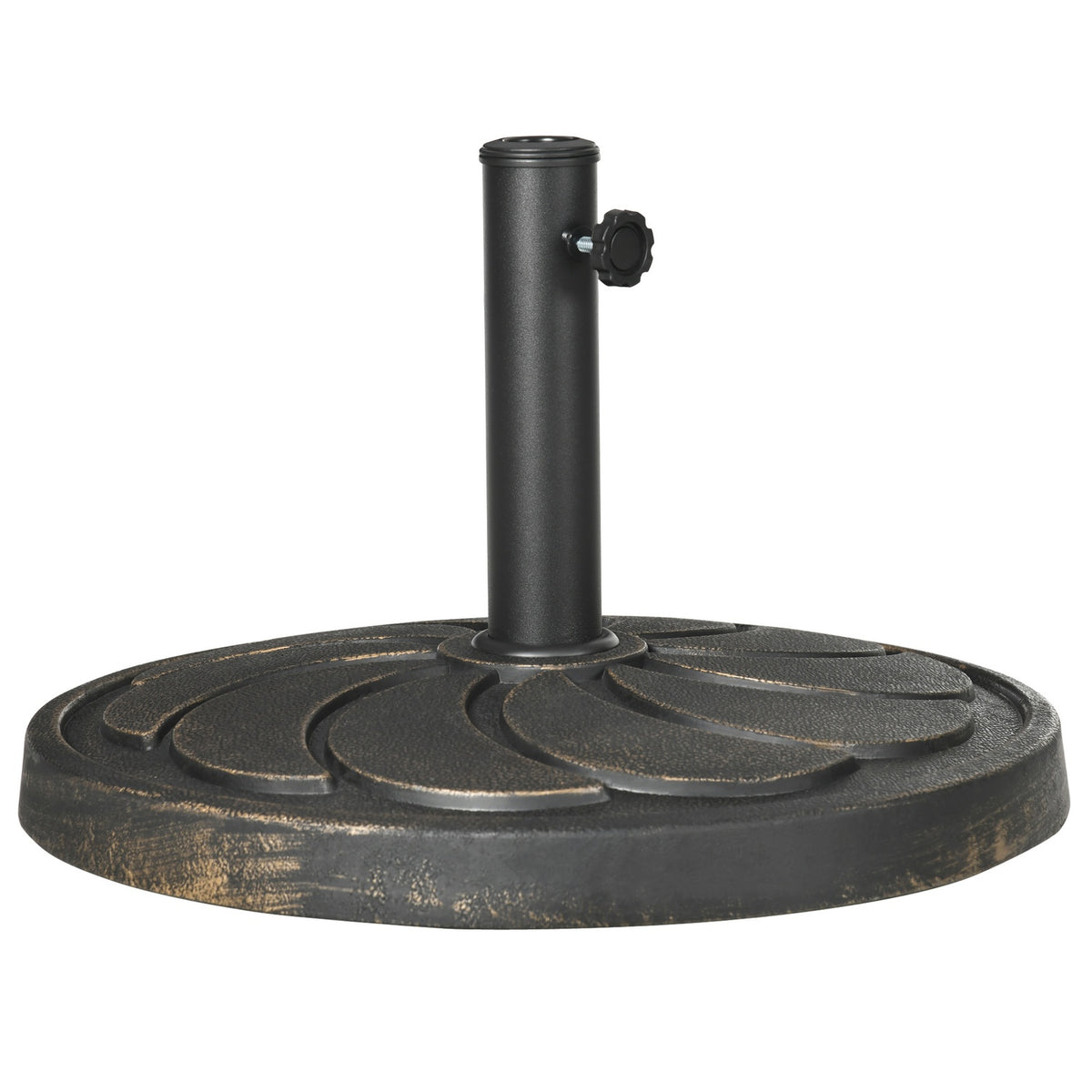 Parasol Stand 18Kg For Ø38/48Mm Umbrella Pole Round Garden Umbrella Stand Resin Bronze