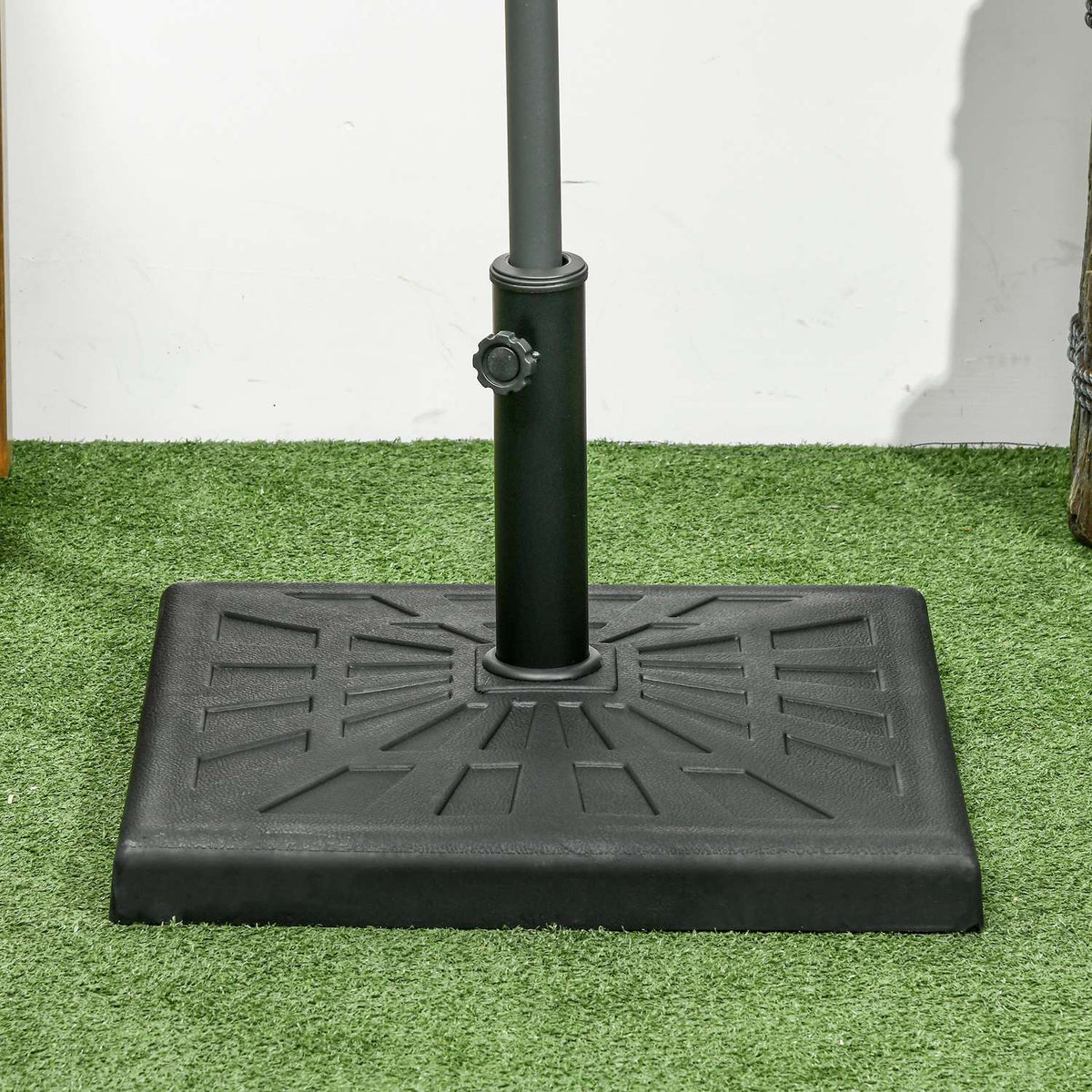 Parasol Stand 19 Kg Parasol Base, Umbrella Stand For Umbrella Poles Ø 32/38/48 Mm, Synthetic Resin, Black, 51 X 51 X 32 Cm