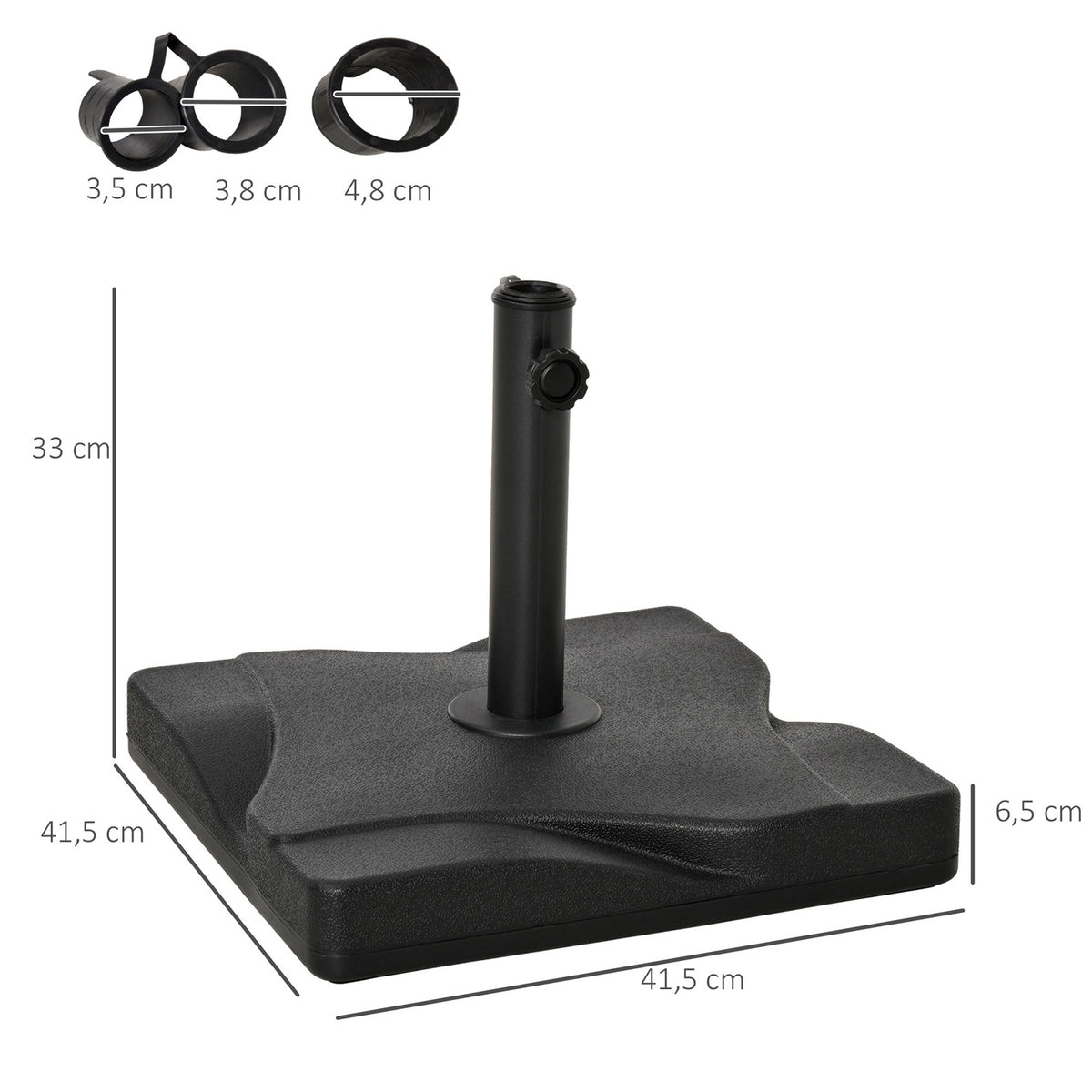 Parasol Stand 20 Kg Umbrella Stand For Parasol Umbrella Poles 30-38 Mm Parasol Base For Garden Patio Cement 41.5X41.5