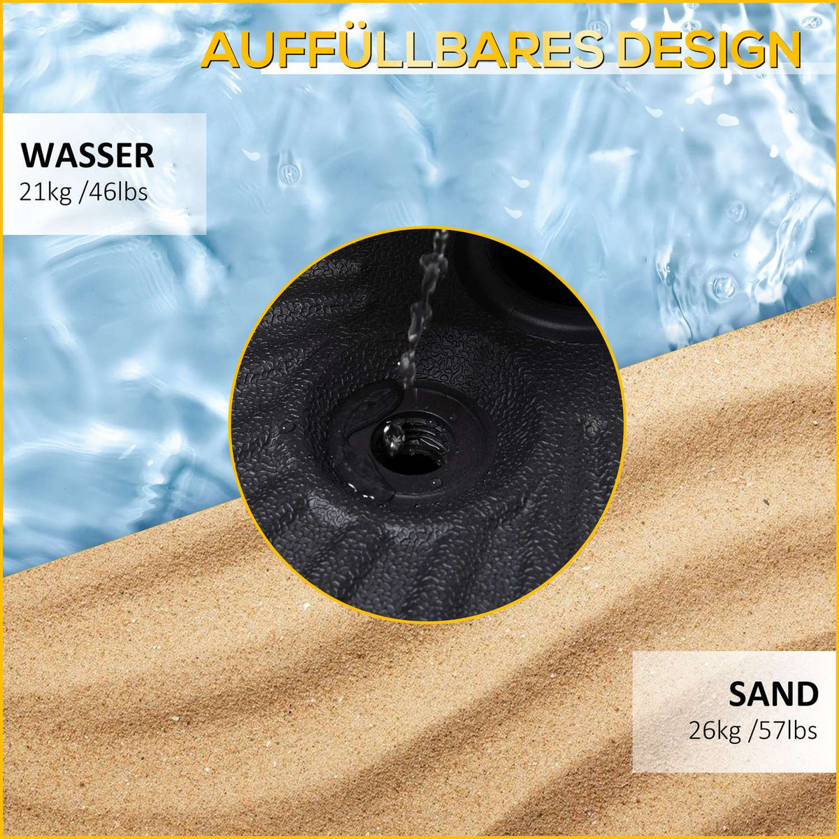 Parasol Stand 21-26Kg For Ø38Mm Cement Black Ø51X30Hcm