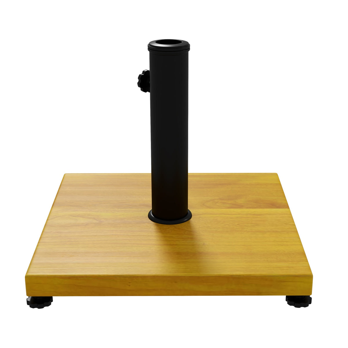 Parasol Stand 25 Kg Parasol Base With Adjustable Foot Pads, With Wood Look For Pole Diameter Ø34/38/48 Mm, Cement, Yellow