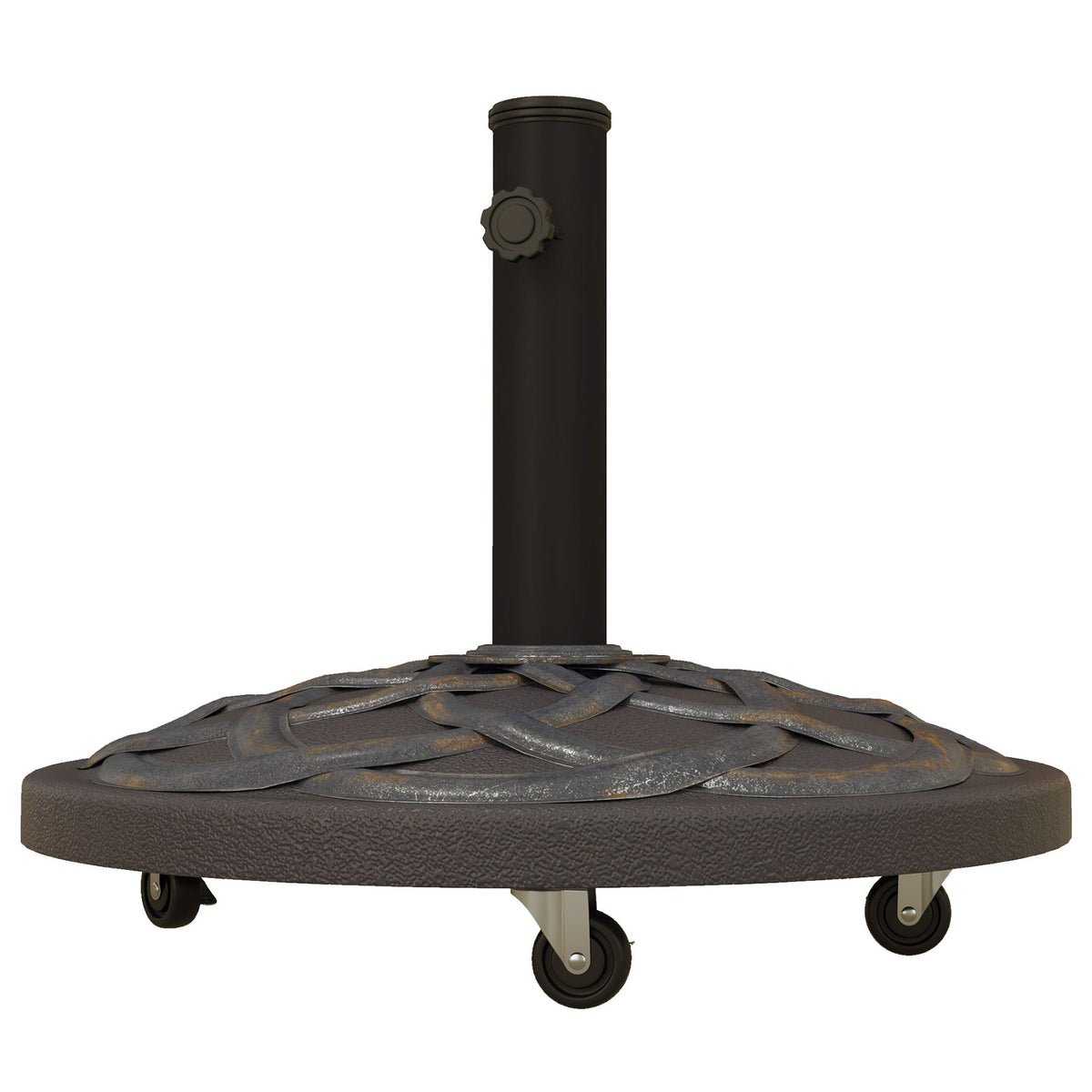 Parasol Stand 25 Kg Parasol Holder With Wheels, Adjustable Button, Umbrella Stand For Ø 32/38/48 Mm Pole, Cement Filling, Bronze