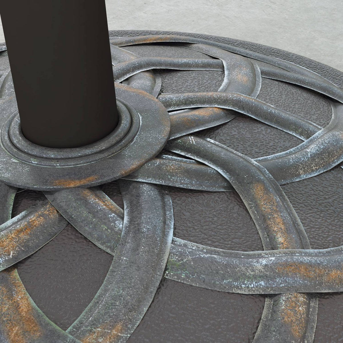 Parasol Stand 25 Kg Parasol Holder With Wheels, Adjustable Button, Umbrella Stand For Ø 32/38/48 Mm Pole, Cement Filling, Bronze