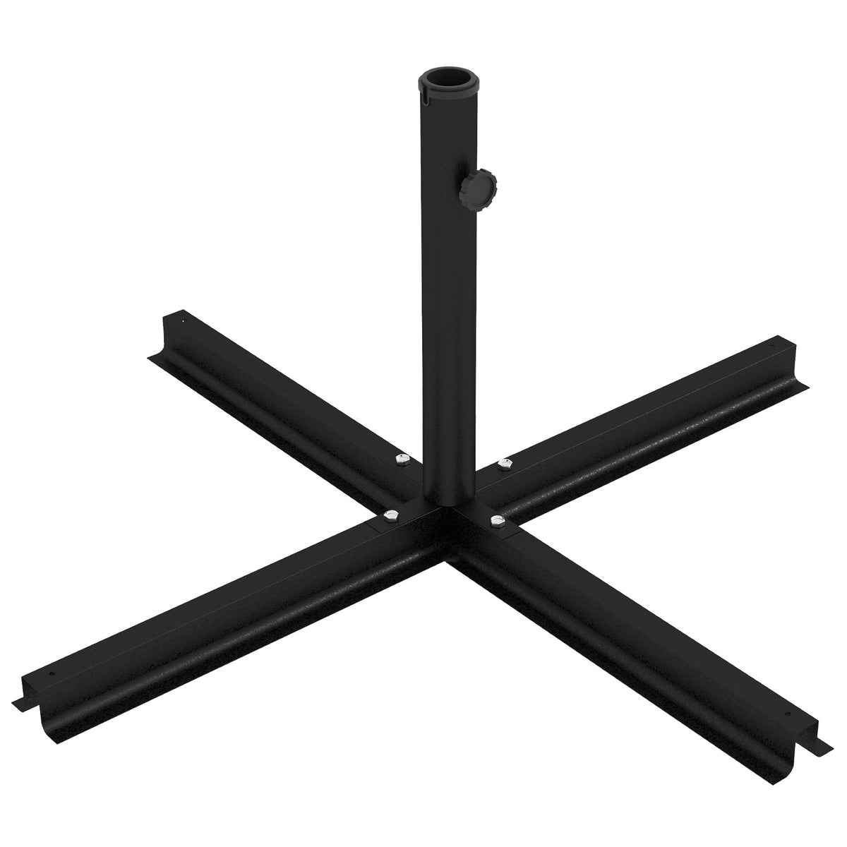 Parasol Stand 4 Kg Umbrella Stand Cross Stand For Pole Diameter Ø38 To 48 Mm Cantilever Umbrella, Black 100 X 100 X 75 Cm