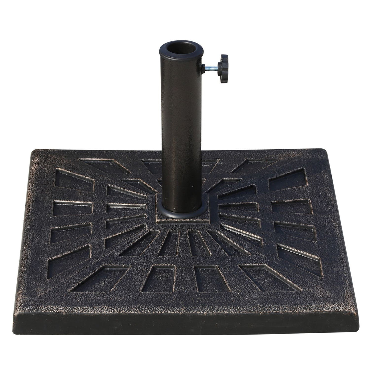 Parasol Stand Umbrella Holder Made Of Synthetic Resin, Black, 15Kg, For Ø38/48Mm, 47X47X32Cm