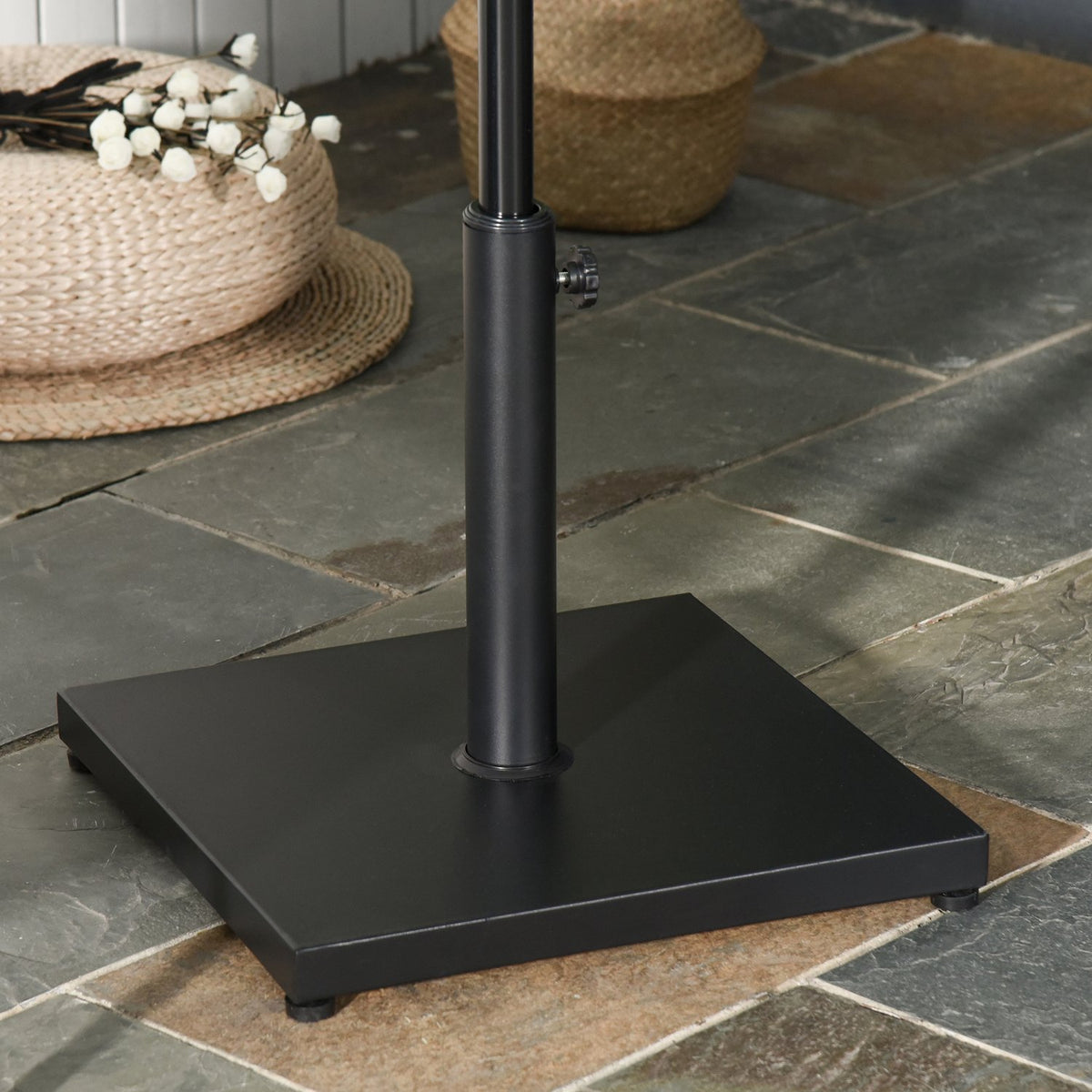 Parasol Stand Umbrella Holder, Umbrella Base, For Ø35/38/48 Mm, Metal, Black, 45X45X39 Cm