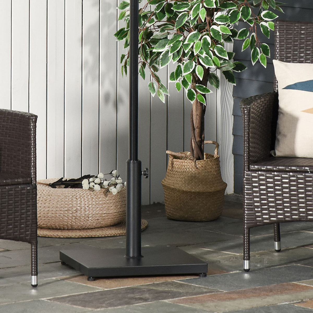 Parasol Stand Umbrella Holder, Umbrella Base, For Ø35/38/48 Mm, Metal, Black, 45X45X39 Cm