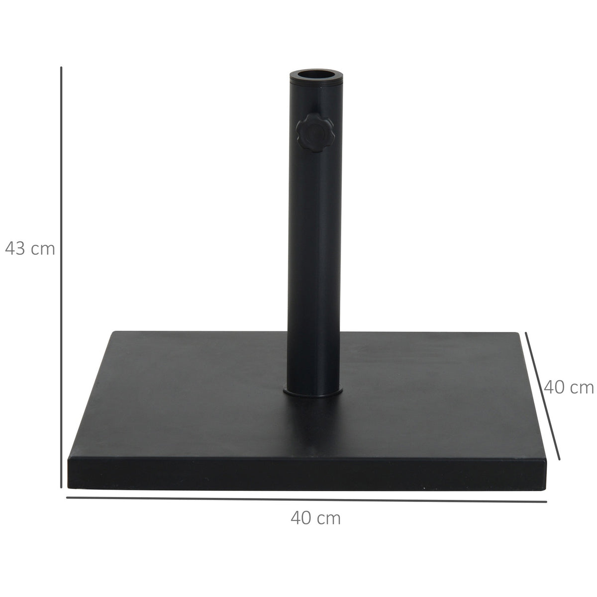 Parasol Stand Umbrella Stand Umbrella Holder Umbrella Base 13 Kg Stand Umbrella Ø35/38/48 Mm Metal + Cement Black 40 X 40 X 43 Cm