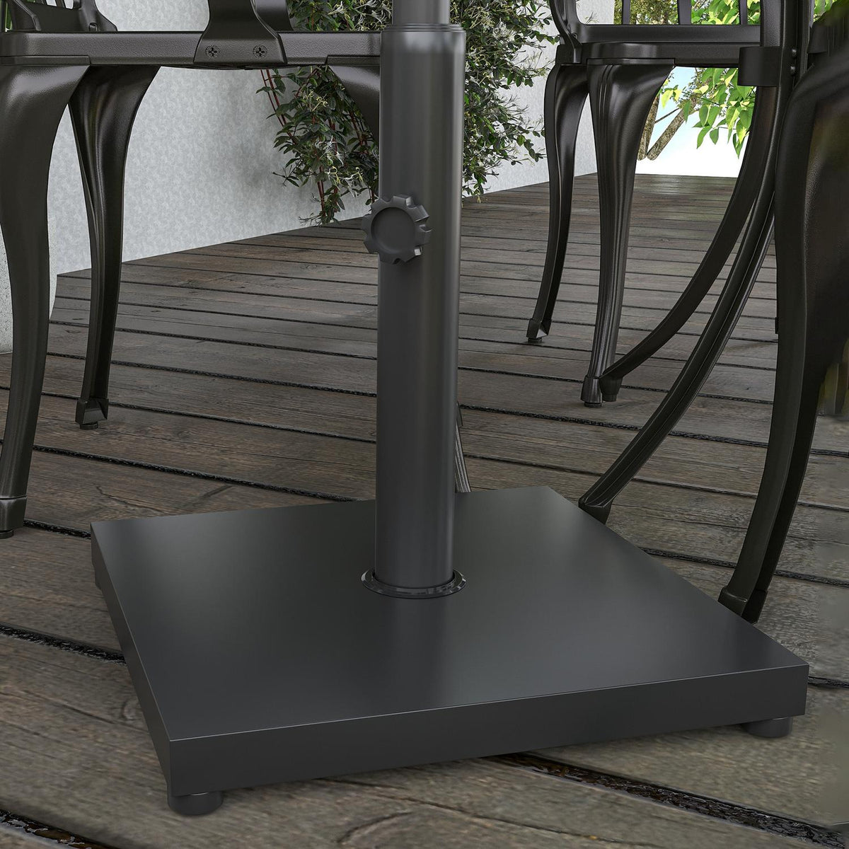 Parasol Stand Umbrella Stand Umbrella Holder Umbrella Base 13 Kg Stand Umbrella Ø35/38/48 Mm Metal + Cement Black 40 X 40 X 43 Cm