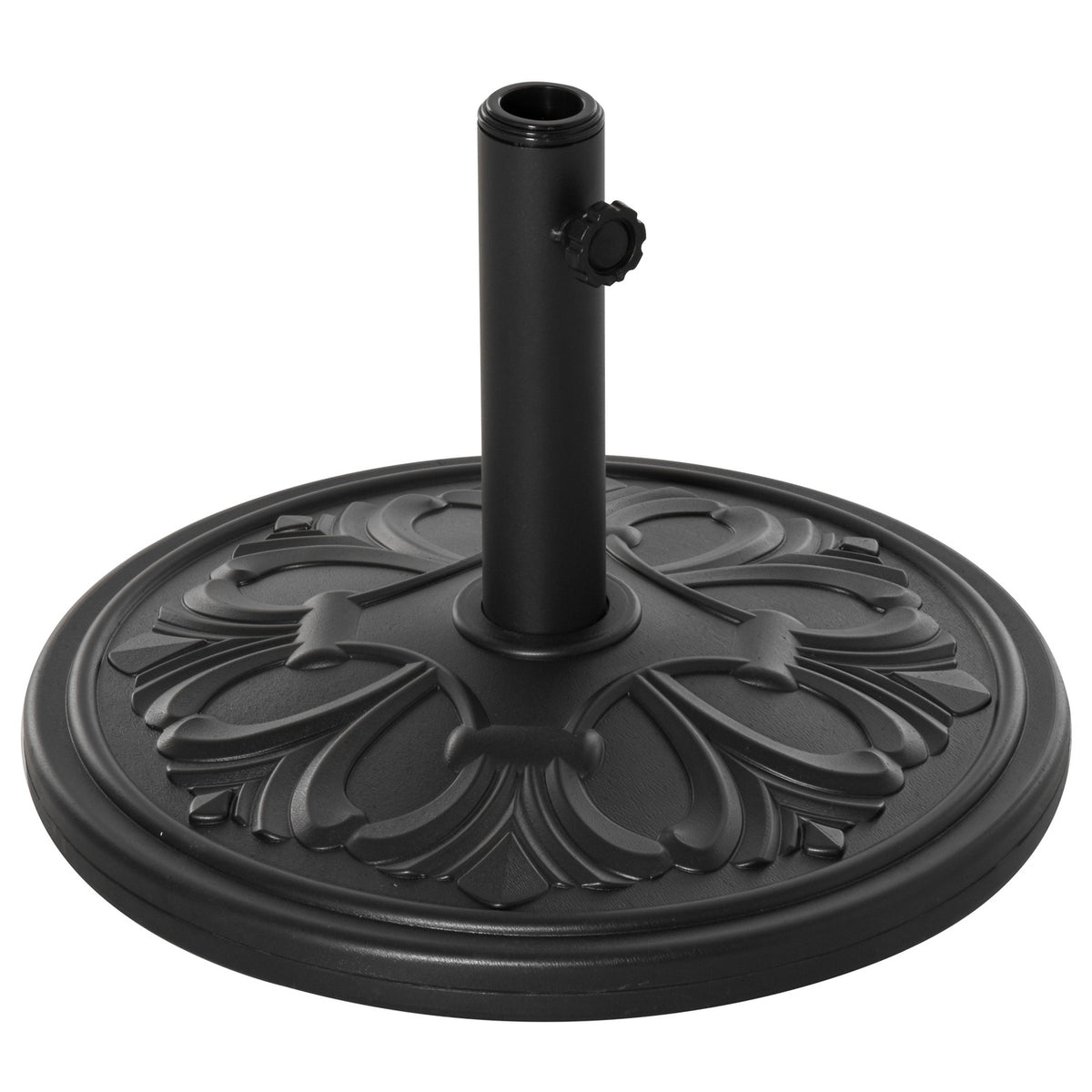 Parasol Stand Umbrella Stand Umbrella Holder Umbrella Base 13 Kg Stand Umbrella Ø35/Ø38/Ø48Mm Plastic + Cement Antique Black Ø48 X 34 Cm
