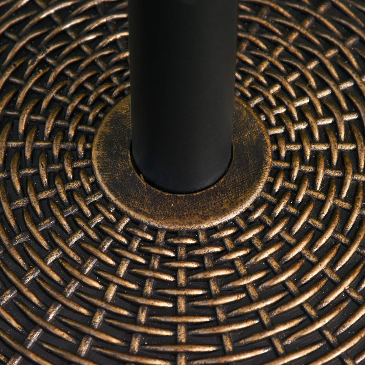 Parasol Stand Umbrella Stand Umbrella Holder Umbrella Base 25 Kg Rattan Look Basket Stand Umbrella Ø35/Ø38/Ø48 Mm Antique Bronze Ø53 X 40 Cm
