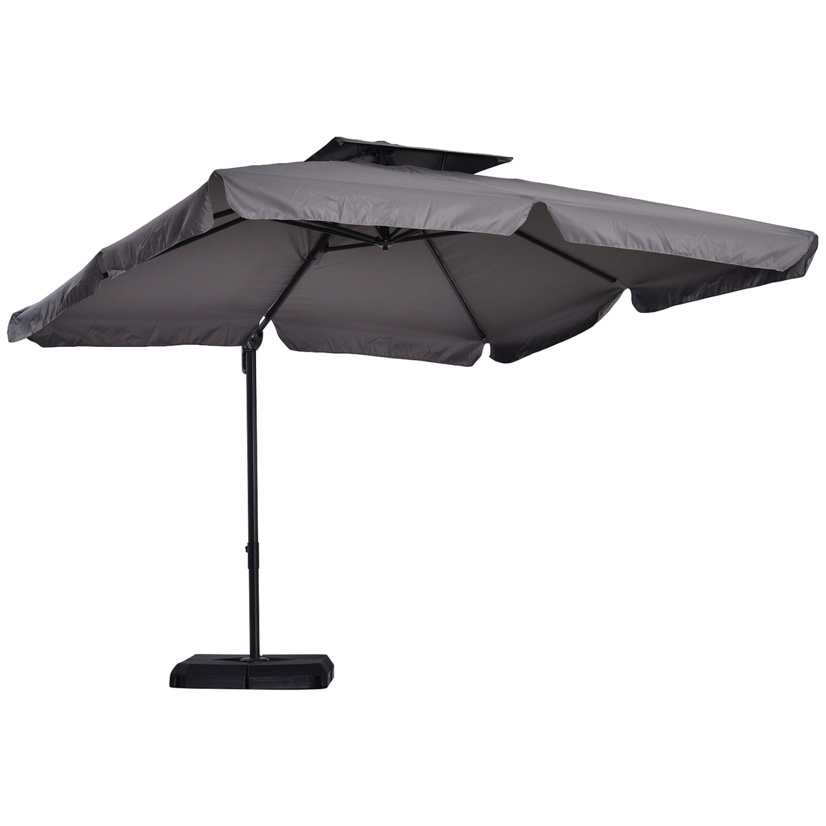 Parasol, Uv50+ Cantilever Umbrella, Roma Umbrella With Stand And 4 Weights, Including Protective Cover, Aluminum, 270 X 270 X 260 Cm