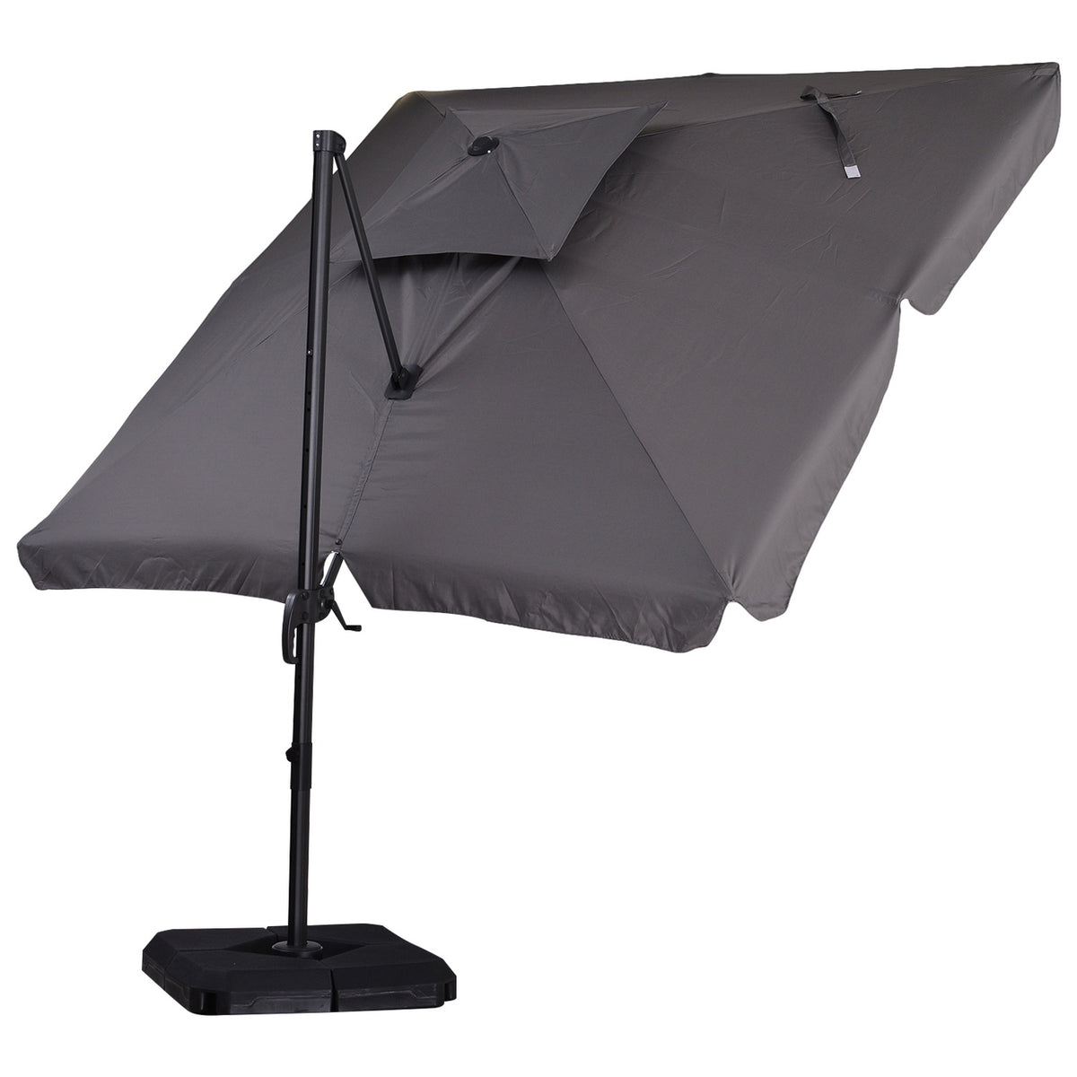 Parasol, Uv50+ Cantilever Umbrella, Roma Umbrella With Stand And 4 Weights, Including Protective Cover, Aluminum, 270 X 270 X 260 Cm