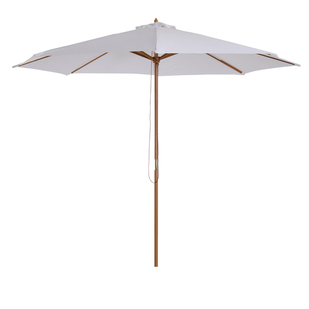 Parasol Wood 300 Cm Wooden Umbrella Garden Umbrella Balcony Umbrella Bamboo Cream White