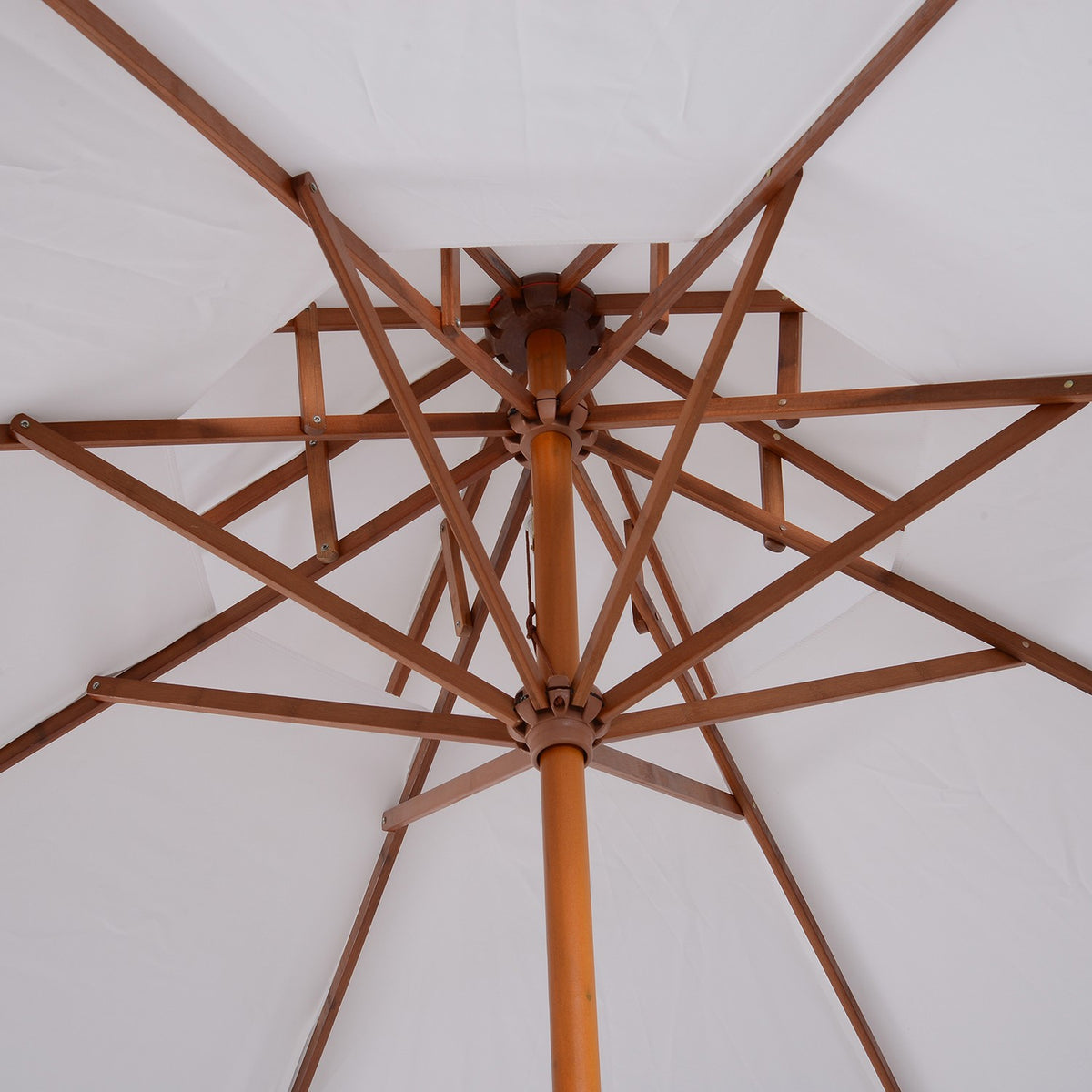 Parasol Wooden Parasol Garden Umbrella With Double Roof Balcony Umbrella Cream