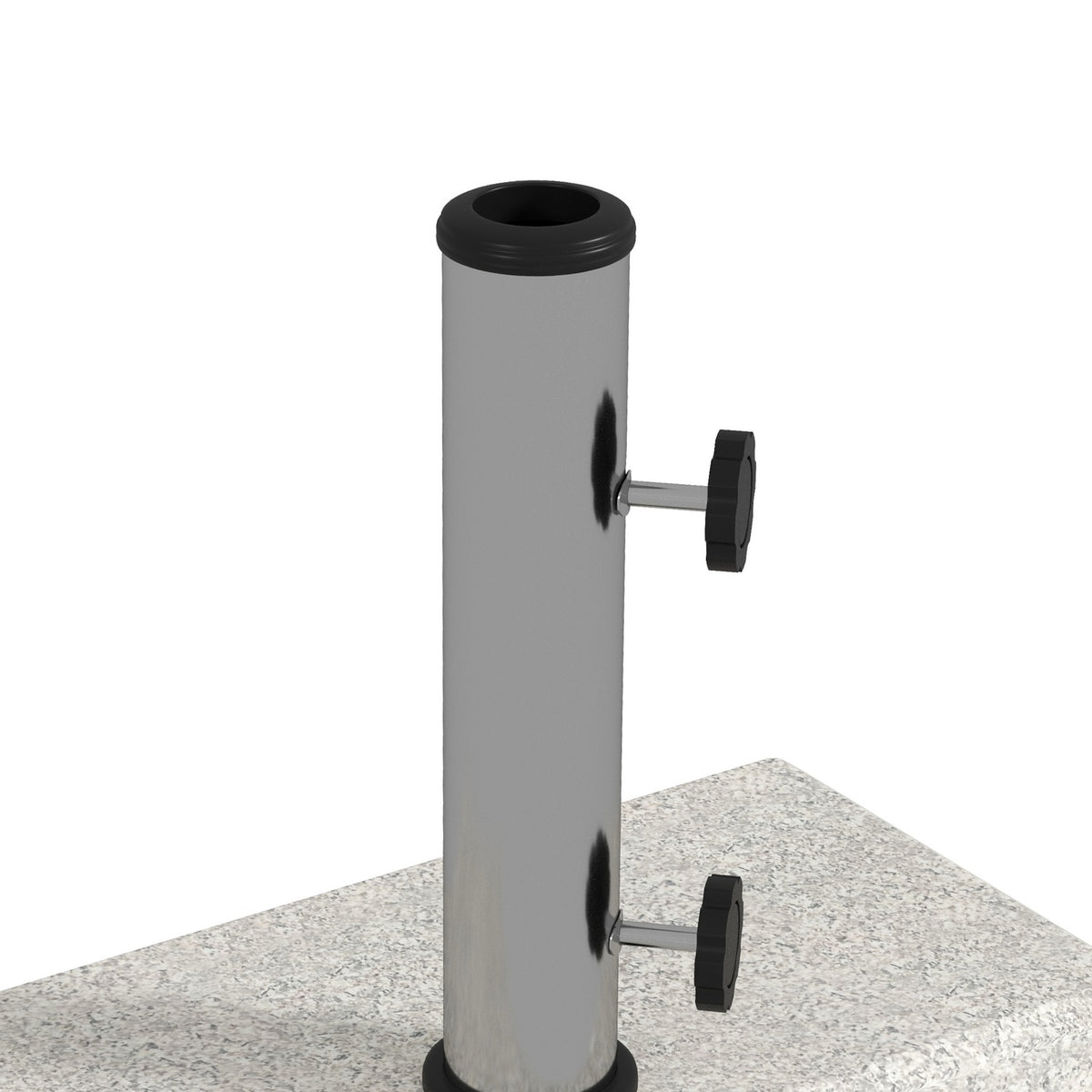 Parasol stand 25kg stand for half-round parasol with Ø 32/38/48 mm pole, parasol base for garden, balcony, granite, gray 45 x 22.5 x 40 cm