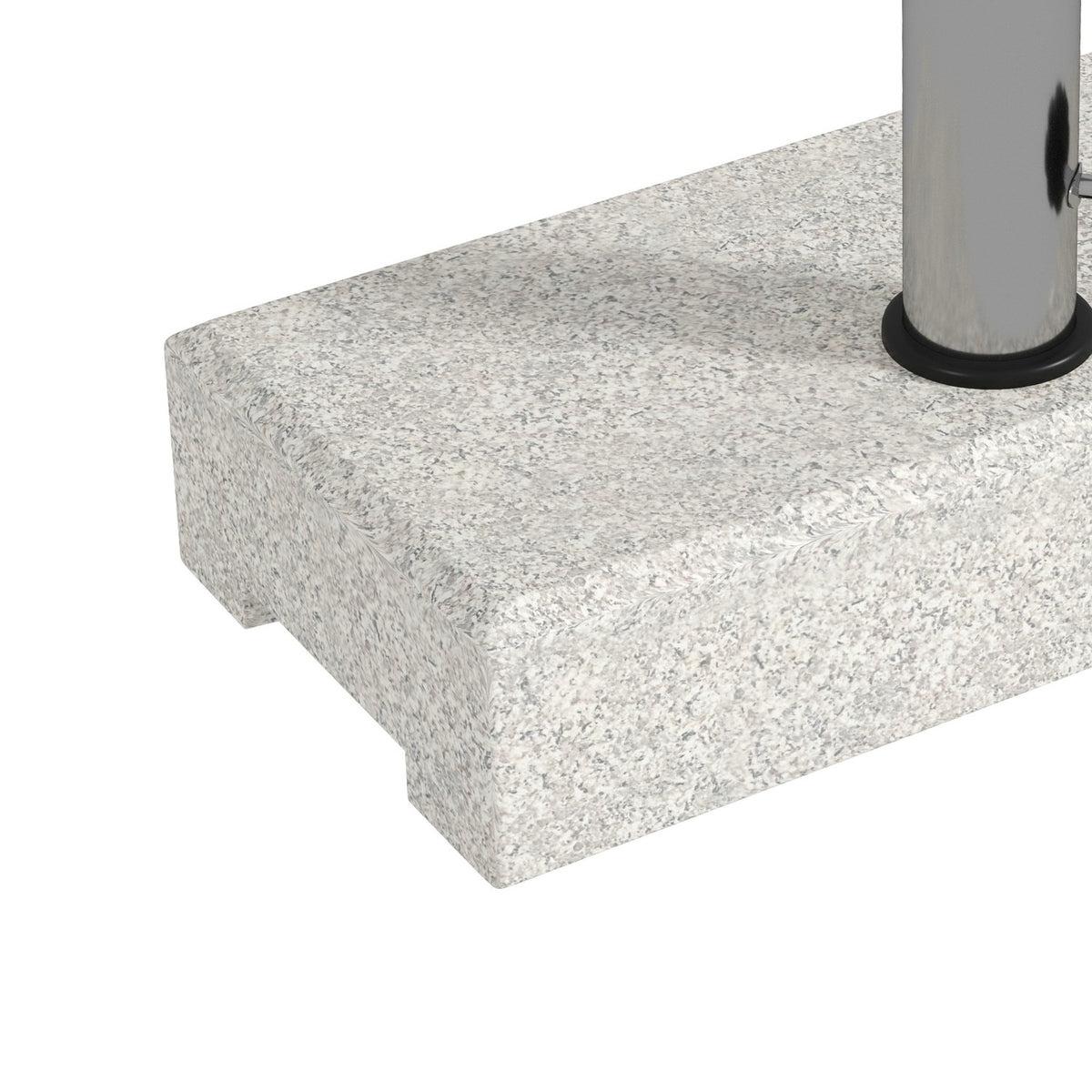 Parasol stand 25kg stand for half-round parasol with Ø 32/38/48 mm pole, parasol base for garden, balcony, granite, gray 45 x 22.5 x 40 cm