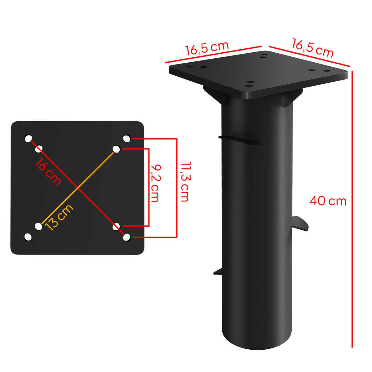 Parasol stand made of concrete, cantilever umbrella stand, square umbrella holder, stand for cantilever umbrella 113/92 mm, umbrella weight for balcony, terrace, garden, dark gray