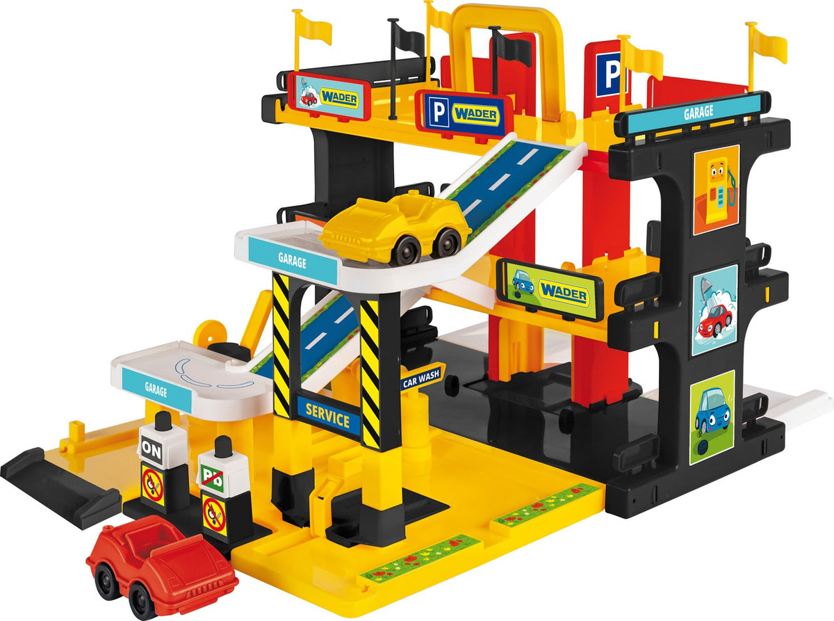 Parking Garage Playset with Cars, Elevator, Gas Station