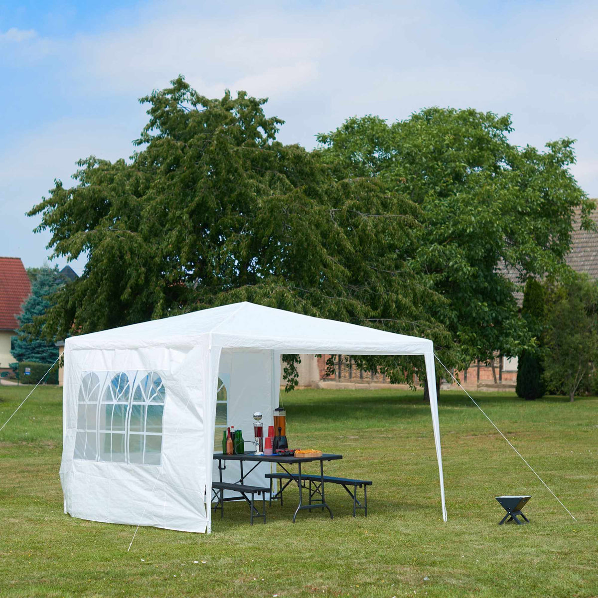 Party tent 3x3 m 2 walls