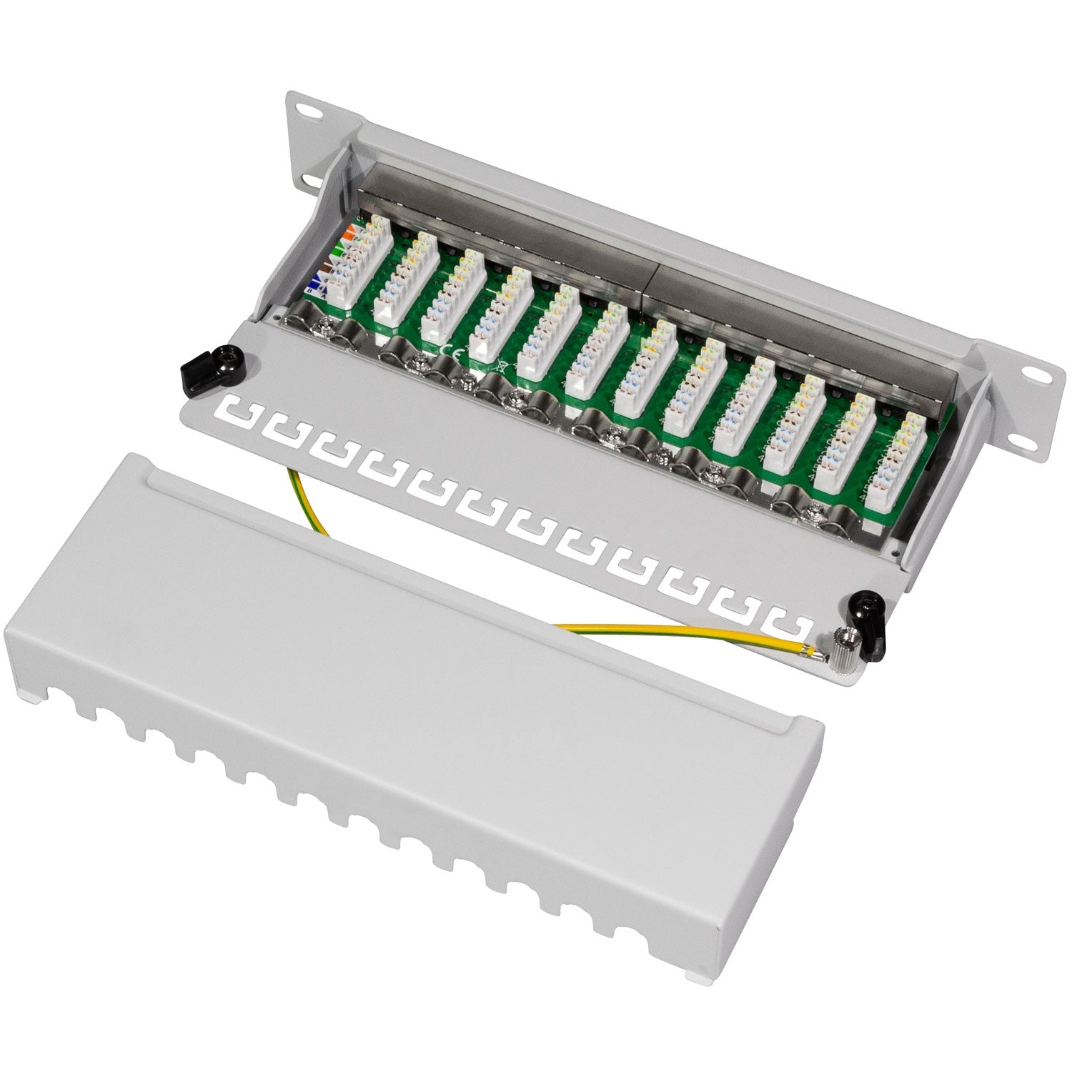 Patch panel 12-ports Cat6 for 10" rack U1 Grey