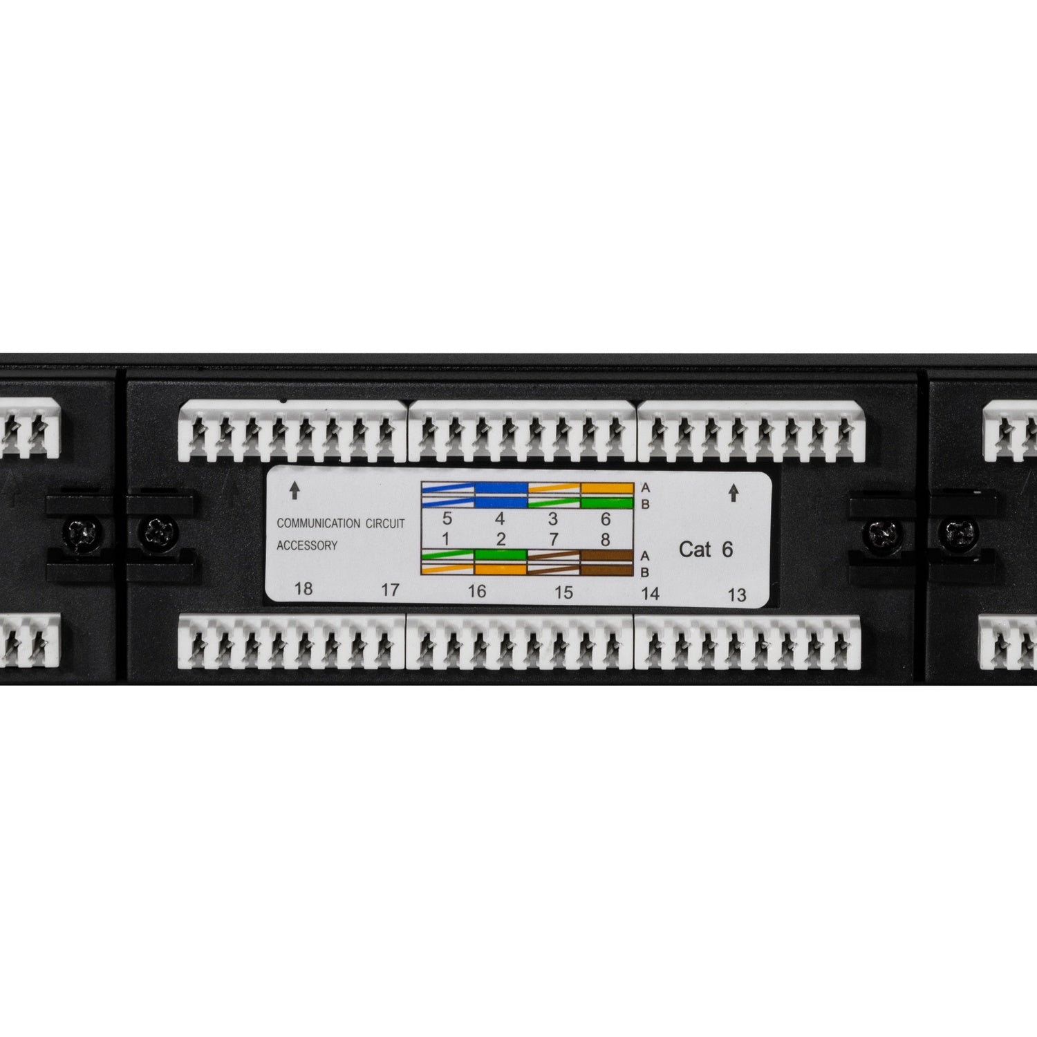 Patch panel 24-ports Cat6 for 19" rack U1 Black