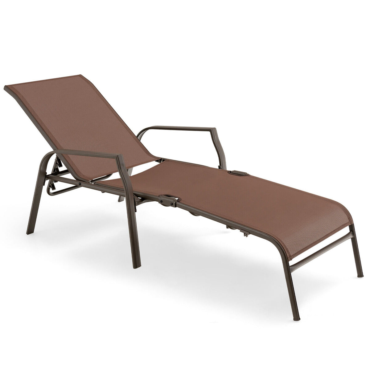Patio Folding Chaise Lounge Set, 2-Pack, Adjustable Back