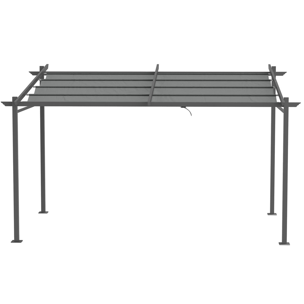Patio Roof Pergola Approx. 4x3m Patio Roofing Garden Pavilion Aluminum, Wall Mounted, Garden Pavilion with Adjustable Roof, UV Protection, Sun Protection for Patio and Garden, Dark Gray