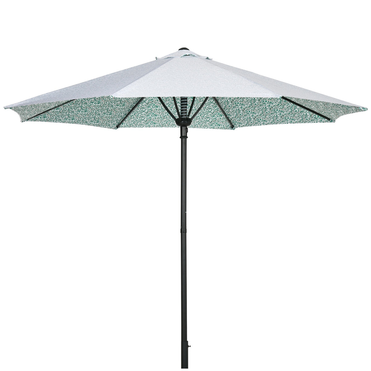 Patio Umbrella Ø292Cm 8 Struts Beach Umbrella, Balcony Umbrella For Garden, Metal Pole, Green