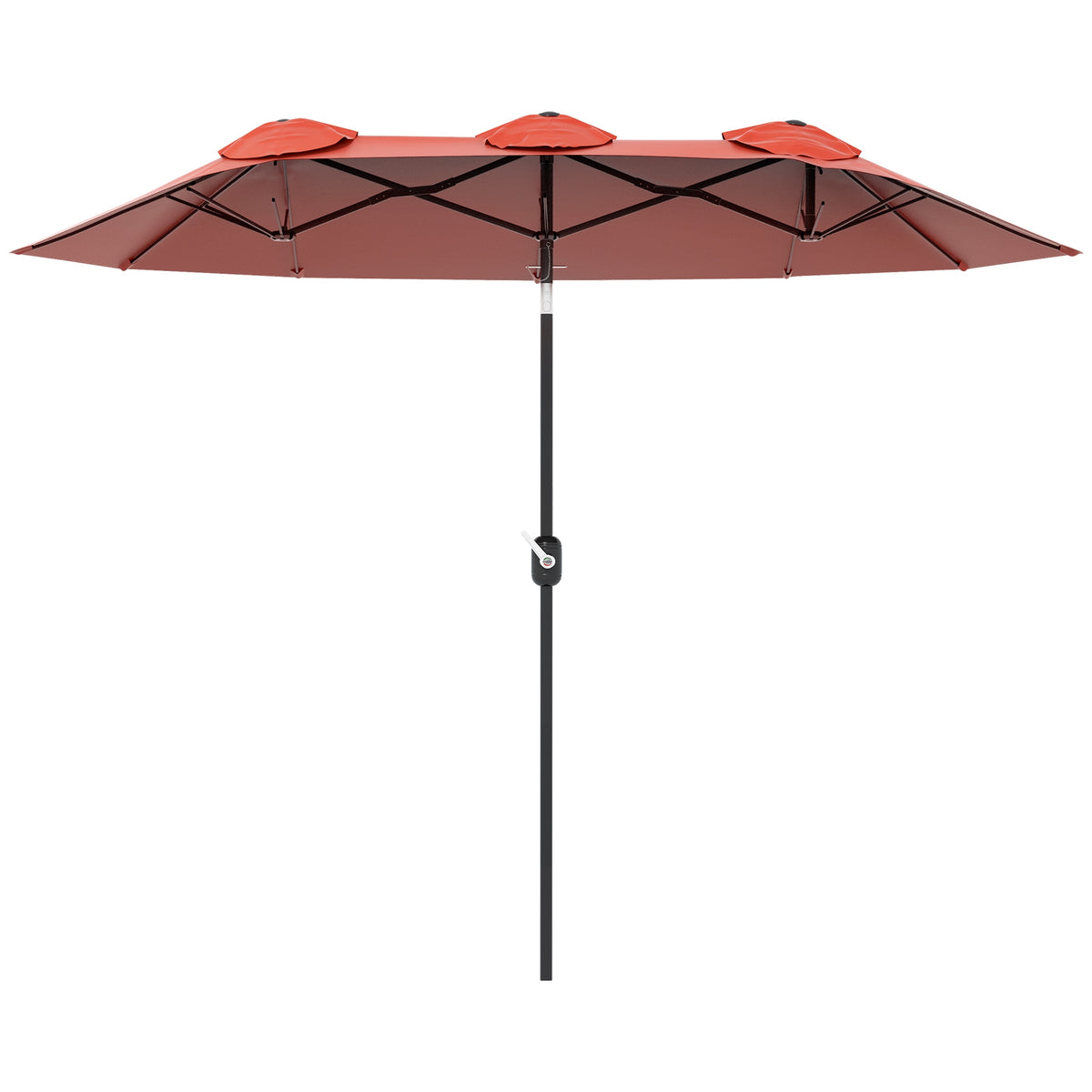 Patio Umbrella, Adjustable, Red, 295 x 152 cm, Polyester