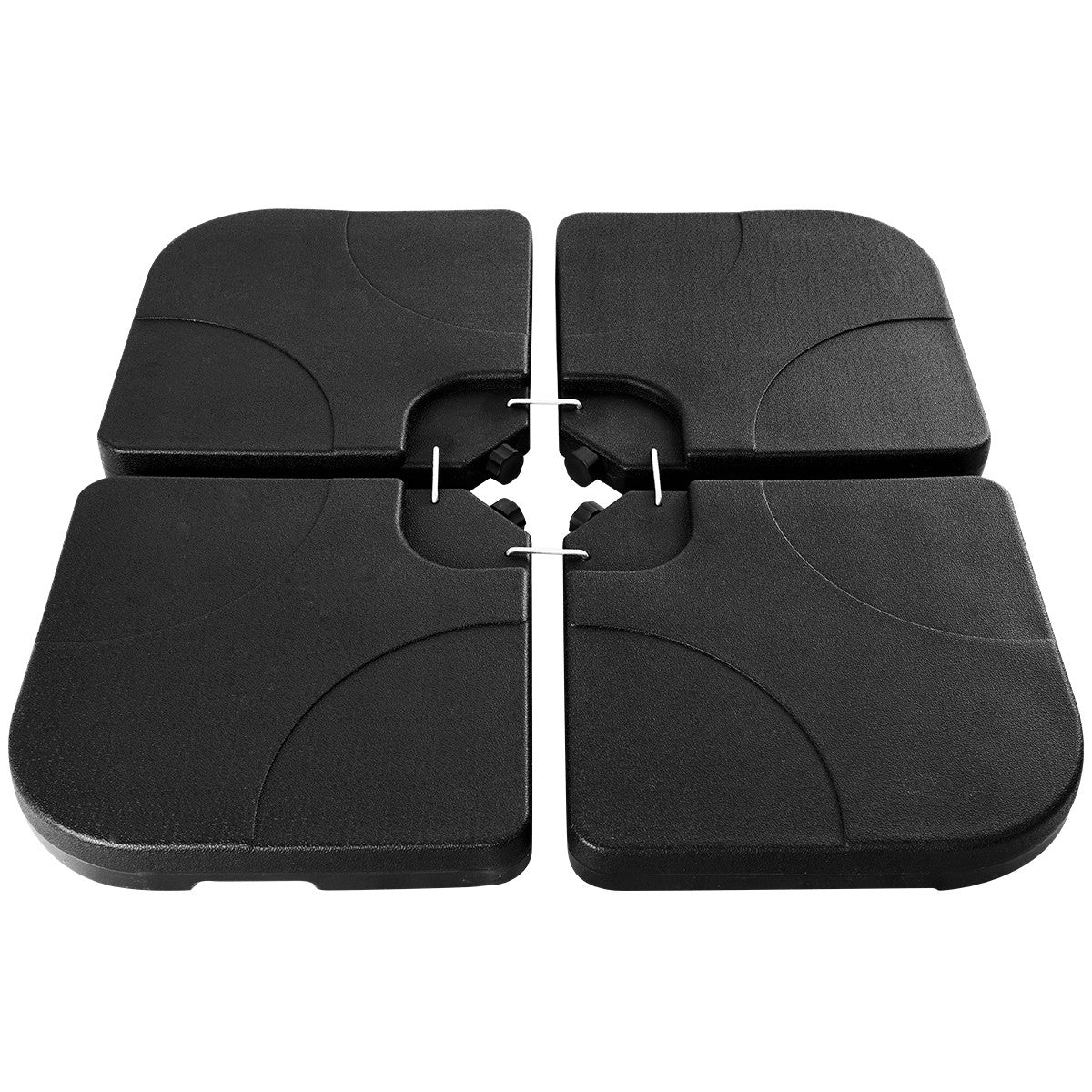 Patio Umbrella Base, Fillable Water or Sand, HDPE Black