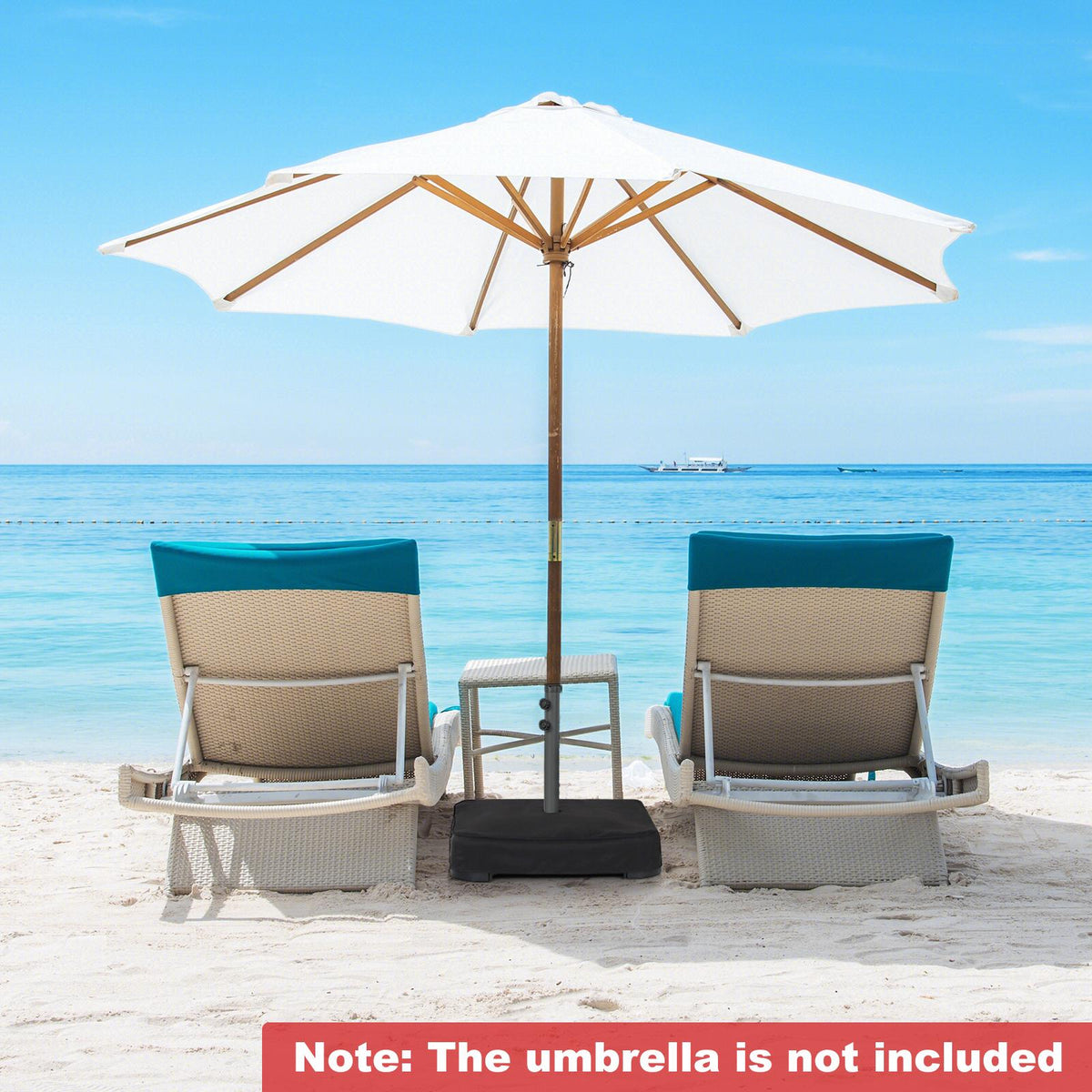Patio Umbrella Base Stand, 90 kg Fill, Fits 48 mm