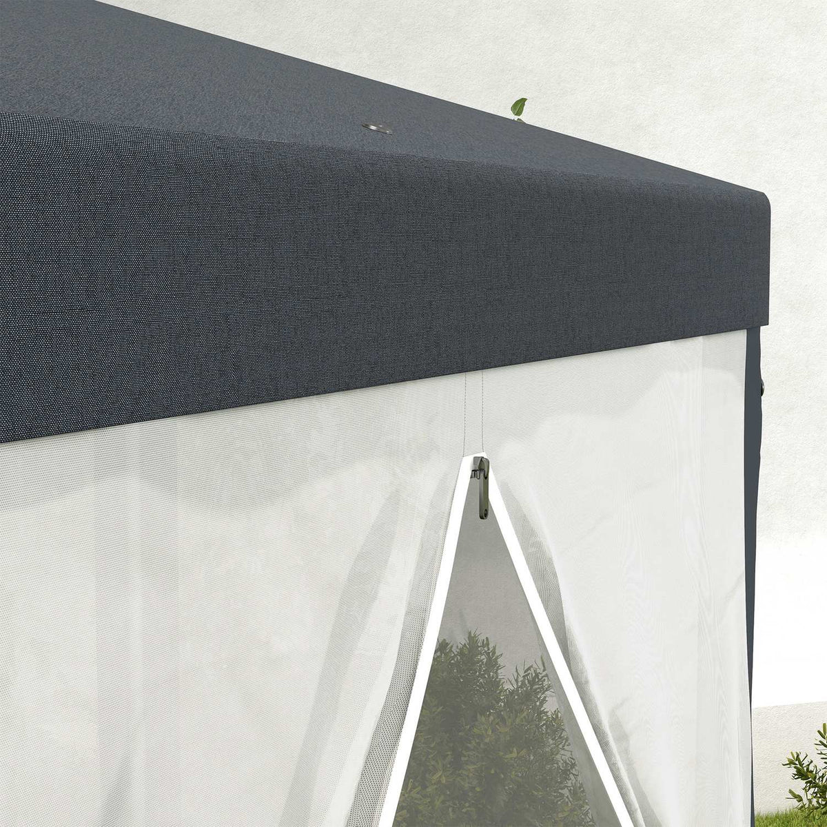 Pavilion 4x4 m garden pavilion with mosquito net, hexagonal, party tent made of polyester & metal, dark gray for garden parties