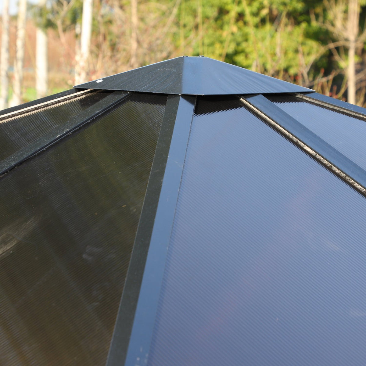 Pavilion, Garden Pavilion, Party Tent With Side Panels, Pc Roof, Aluminum, Black, 300 X 300 X 263 Cm
