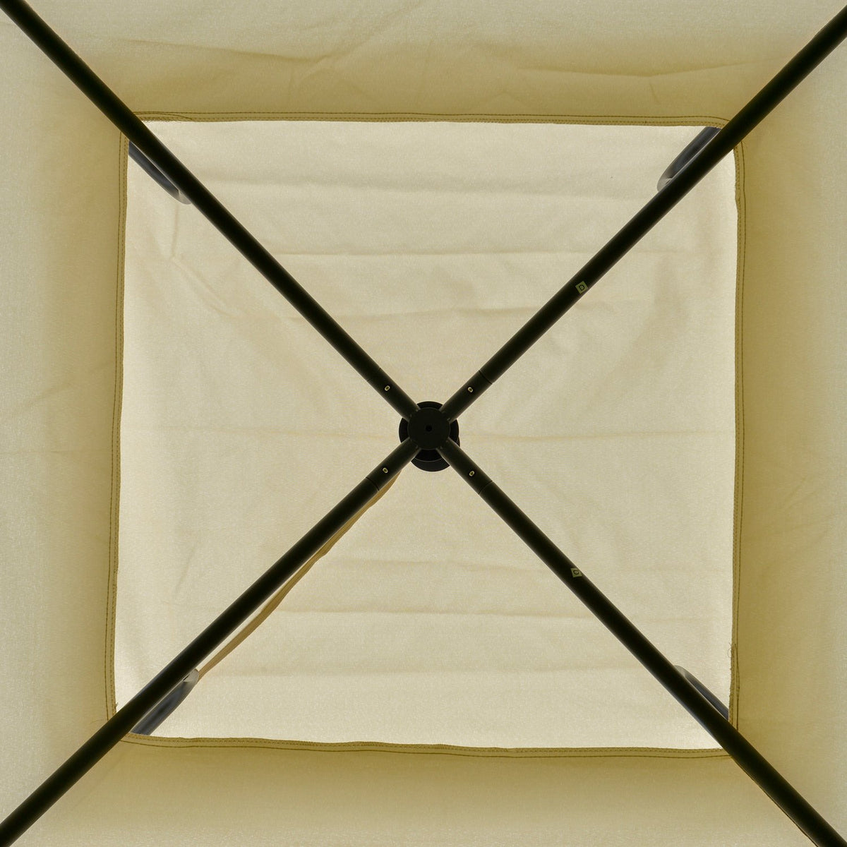 Pavilion Party Tent Double Roof 3.45X3.45X2.68M Metal Polyester Beige