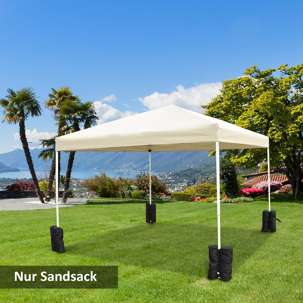 Pavilion Stand Set Of 4 For Folding Gazebo, Party Tent, Marquee, Robust, Black, New