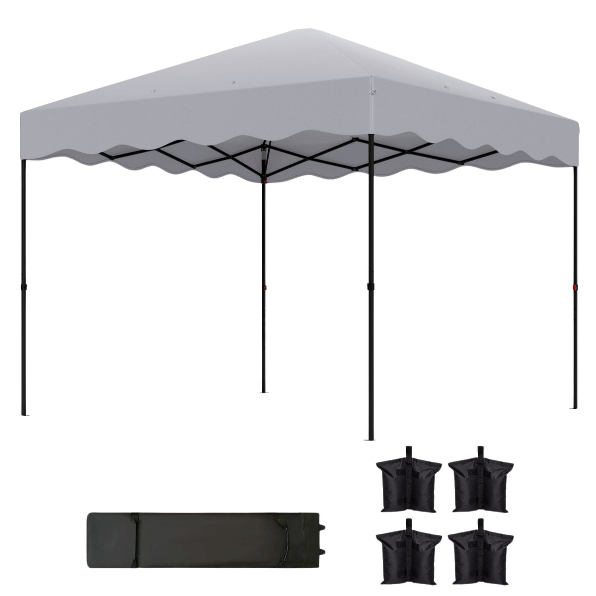 Pavilion approx. 3x3m, water-repellent, stable, winter-proof pop-up folding pavilion with UV protection 50+, foldable party tent, garden tent with roll-up bag, garden pavilion for camping, garden, light gray