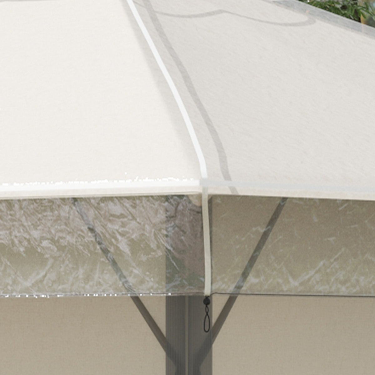 Pavilion cover 3x3m, waterproof, stable, winterproof protective cover, pavilion roof replacement cover for garden pavilion, replacement roof rain cover tarpaulin for garden tent, transparent