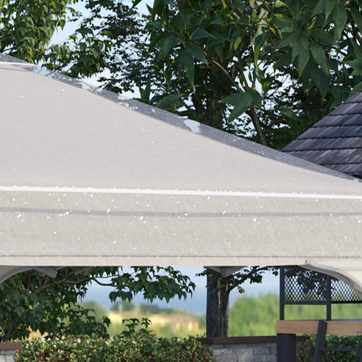 Pavilion cover 3x3m, waterproof, stable, winterproof protective cover, pavilion roof replacement cover for garden pavilion, replacement roof rain cover tarpaulin for garden tent, transparent