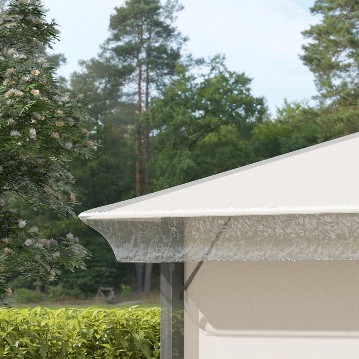 Pavilion cover 3x3m, waterproof, stable, winterproof protective cover, pavilion roof replacement cover for garden pavilion, replacement roof rain cover tarpaulin for garden tent, transparent