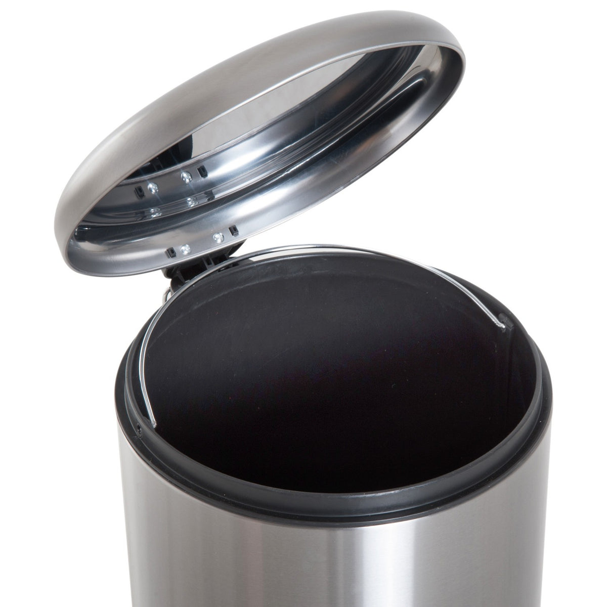 Pedal Bin 30L Pedal Bin With Inner Bin And Hinged Lid, Stainless Steel, Hygienic, Silver
