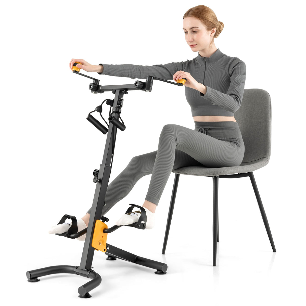 Pedal Exerciser With Adjustable Handgrip, Foldable, 9-Level